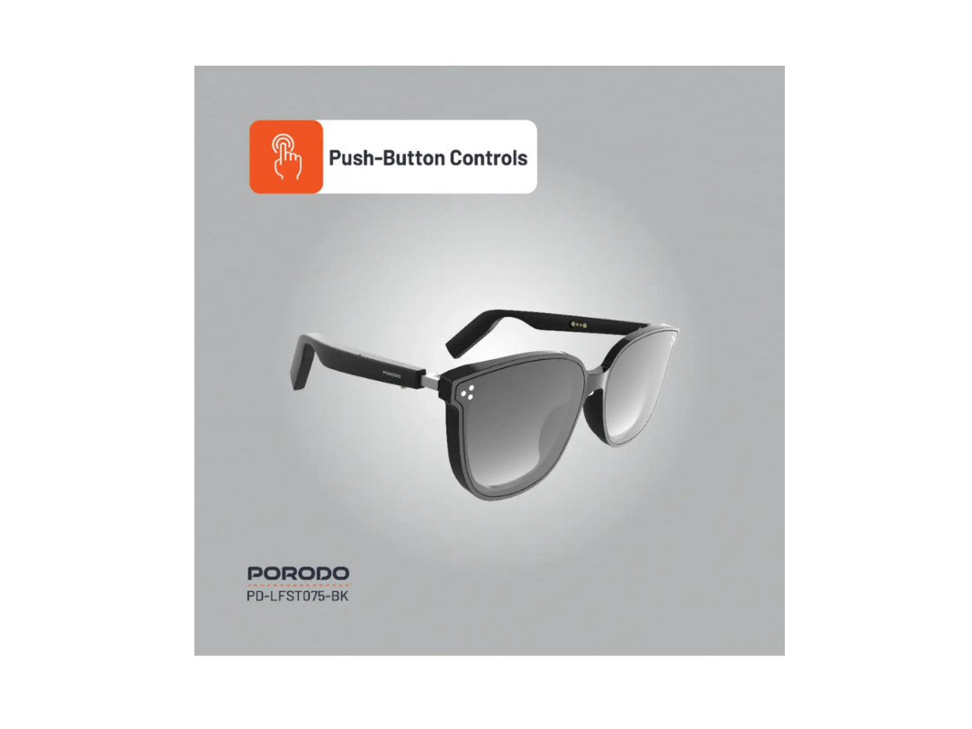 Porodo Polarized Sunglasses with Bluetooth Speaker – Black Porodo Polarized Sunglasses with Bluetooth Speaker – Black